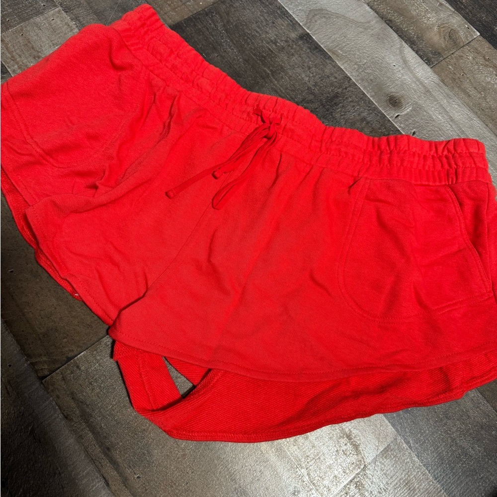 NWT Anthropologie Daily Practice Solid Bleacher‎ Sea Red Shorts- XL